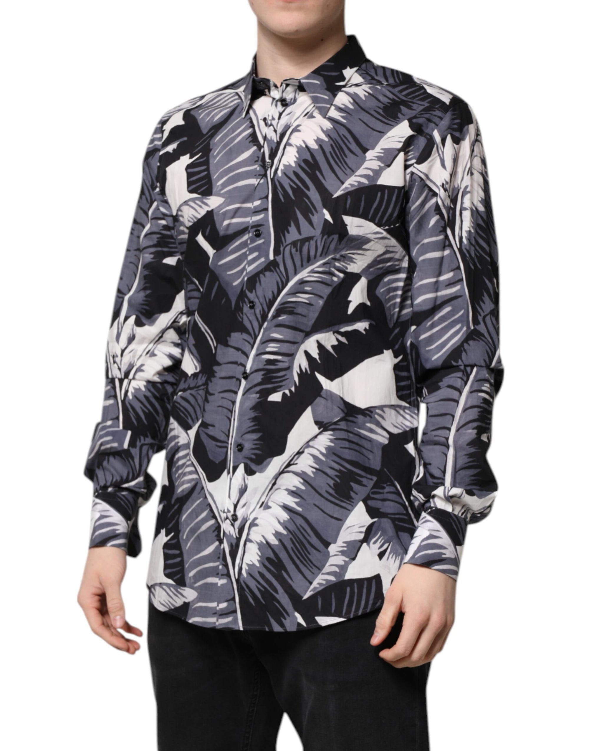 Chemise Dolce & Gabbana en coton multicolore imprimé feuilles de bananier