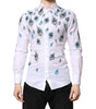 Chemise en coton blanc imprimé plumes Dolce & Gabbana