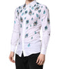 Chemise en coton blanc imprimé plumes Dolce & Gabbana
