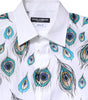 Chemise en coton blanc imprimé plumes Dolce & Gabbana