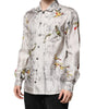 Dolce & Gabbana Multicolor Silk Printed Button Down Shirt
