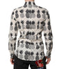 Dolce & Gabbana White Pineapple Print Long Sleeve GOLD Shirt