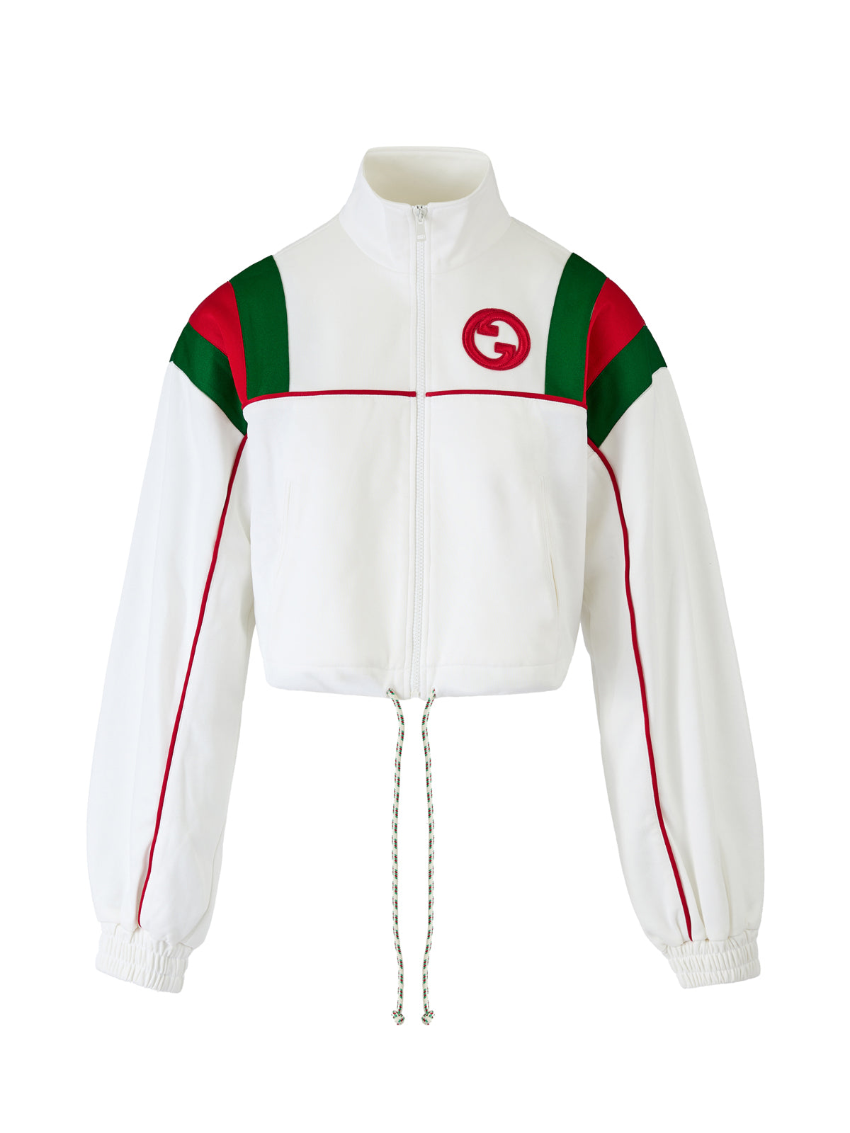 Sweat-shirt blanc en polyester avec logo Gucci