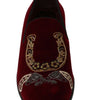 Mocassins homme Dolce &amp; Gabbana en velours bordeaux à paillettes