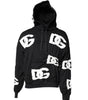 Dolce & Gabbana Black Logo Print Hooded Sweatshirt Sweater