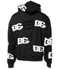 Dolce & Gabbana Black Logo Print Hooded Sweatshirt Sweater