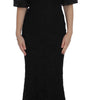 Dolce & Gabbana Black Floral Lace Long Bodycon Maxi Dress