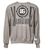 Dolce & Gabbana Gray Logo Print Crew Neck Pullover Sweater