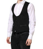 Dolce & Gabbana Black Wool Waistcoat Dress Formal Vest