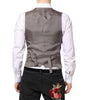 Dolce & Gabbana Beige Gray Dress Men Formal Waistcoat Vest