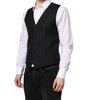 Dolce & Gabbana Black Wool Waistcoat Dress Formal Vest