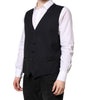 Dolce & Gabbana Black Wool Waistcoat Dress Formal Vest