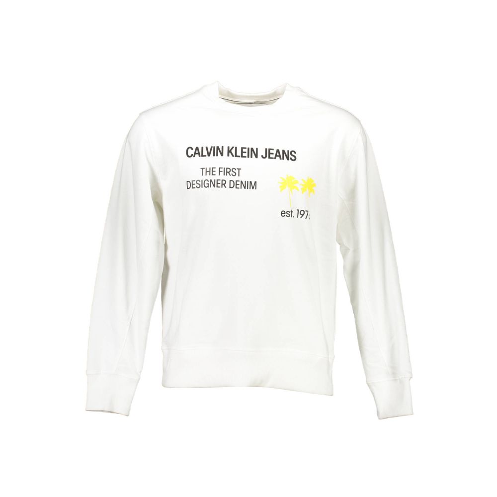Sweat-shirt unisexe en coton blanc Calvin Klein