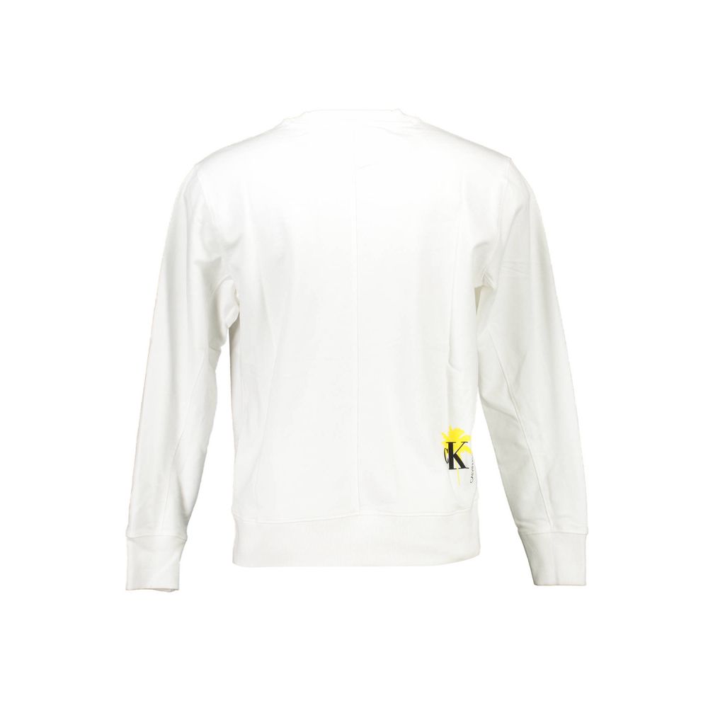 Sweat-shirt unisexe en coton blanc Calvin Klein