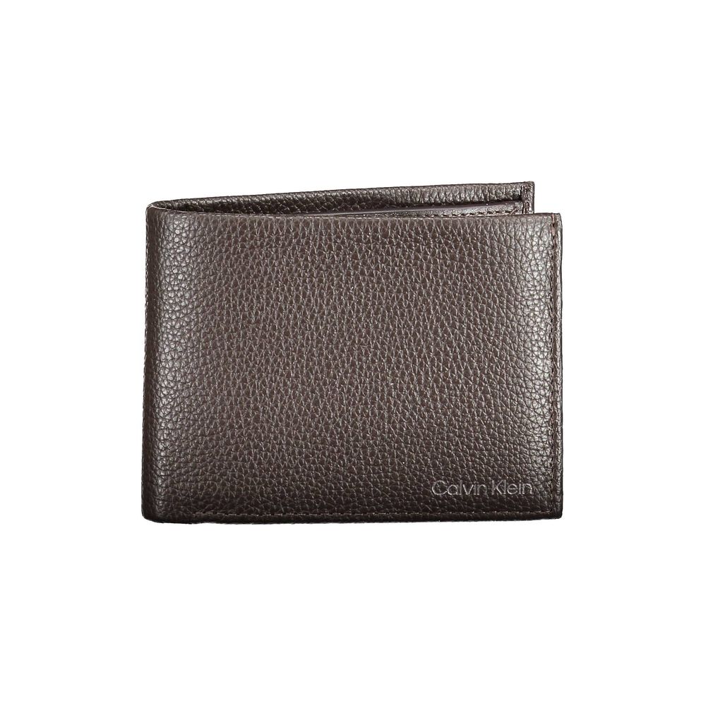 Portefeuille homme en cuir marron Calvin Klein