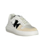 Calvin Klein Elegant White Lace-Up Sneakers with Contrast Detail