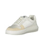 Calvin Klein Elegant White Lace-Up Sneakers with Contrast Detail