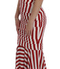 Dolce & Gabbana Red White Silk Stretch Dress