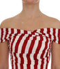 Dolce & Gabbana Red White Silk Stretch Dress