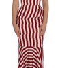 Dolce & Gabbana Red White Silk Stretch Dress