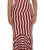 Dolce & Gabbana Red White Silk Stretch Dress