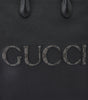 Sac fourre-tout moyen en cuir noir avec logo Gucci