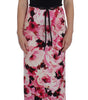 Dolce & Gabbana Pink Floral Print Long Maxi Sheath Dress