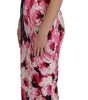 Dolce & Gabbana Pink Floral Print Long Maxi Sheath Dress