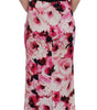 Dolce & Gabbana Pink Floral Print Long Maxi Sheath Dress