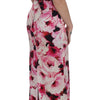 Dolce & Gabbana Pink Floral Print Long Maxi Sheath Dress
