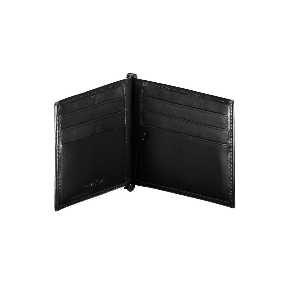 Portefeuille homme en cuir noir Calvin Klein