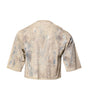 Dolce & Gabbana Beige Tie Dye DG Embroidery Cropped T-shirt