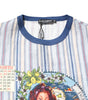 Dolce & Gabbana Multicolor Striped Pin Up Linen Round Neck T-shirt
