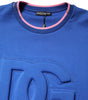 Dolce & Gabbana Blue Cotton DG Embossed Crew Neck T-shirt