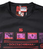Dolce & Gabbana Black Cotton Graphic Print Crew Neck T-shirt