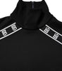 Dolce & Gabbana Black Cotton DG Print Turtleneck T-shirt