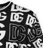 Dolce & Gabbana Black White Silk Knit DG Print T-shirt