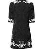 Mini-robe à manches courtes en dentelle florale noire Dolce & Gabbana