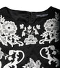 Mini-robe à manches courtes en dentelle florale noire Dolce & Gabbana