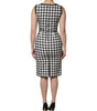 Robe fourreau sans manches à carreaux blancs et noirs Dolce & Gabbana