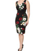 Dolce & Gabbana Black Floral Print Sleeveless Sheath Dress