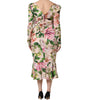Dolce & Gabbana Pink Floral Silk Fit And Flared Midi Dress