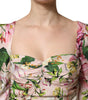 Dolce & Gabbana Pink Floral Silk Fit And Flared Midi Dress
