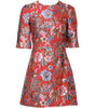 Dolce & Gabbana Red Floral Jacquard A-line Mini Dress