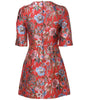 Dolce & Gabbana Red Floral Jacquard A-line Mini Dress
