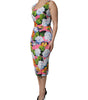 Dolce & Gabbana Multicolor Floral Sleeveless Sheath Dress