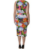 Dolce & Gabbana Multicolor Floral Sleeveless Sheath Dress