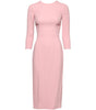 Dolce & Gabbana Pink Viscose 3/4 Sleeves Sheath Midi Dress