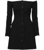 Dolce & Gabbana Black Wool Off Shoulder A-line Mini Dress