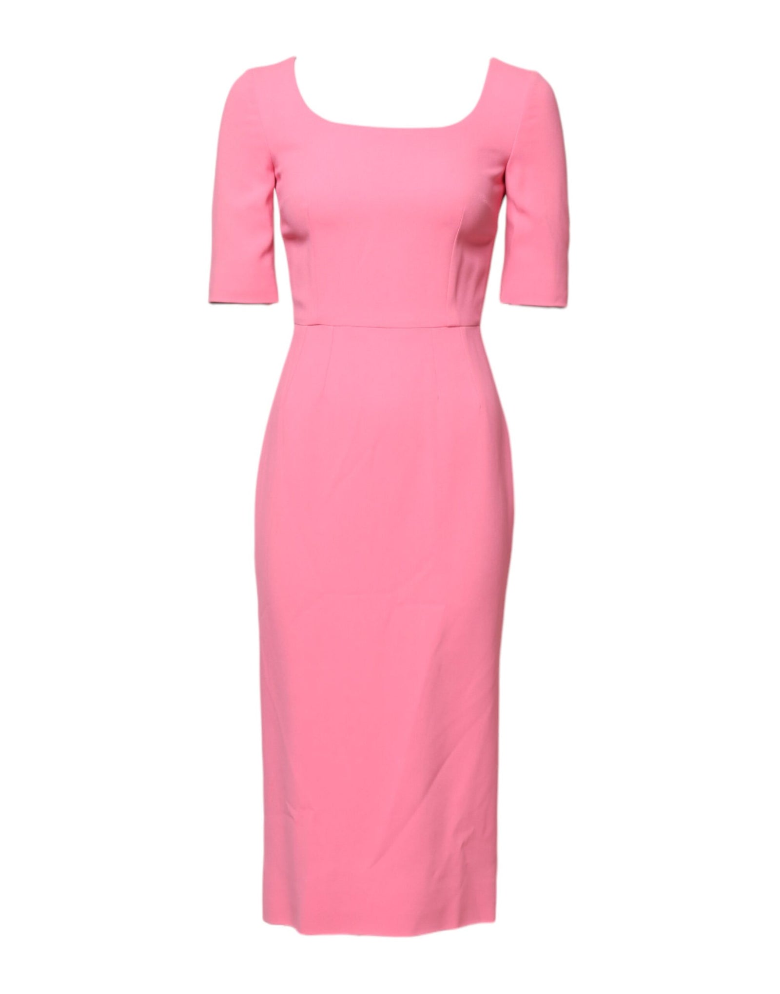 Robe fourreau mi-longue à manches courtes en viscose rose Dolce &amp; Gabbana